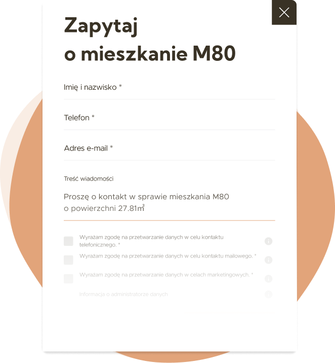 Przykładowy formularz kontaktowy na stronie internetowej dla dewelopera